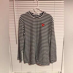 Play Comme Des Garçons Striped Long Sleeve Shirt XXL